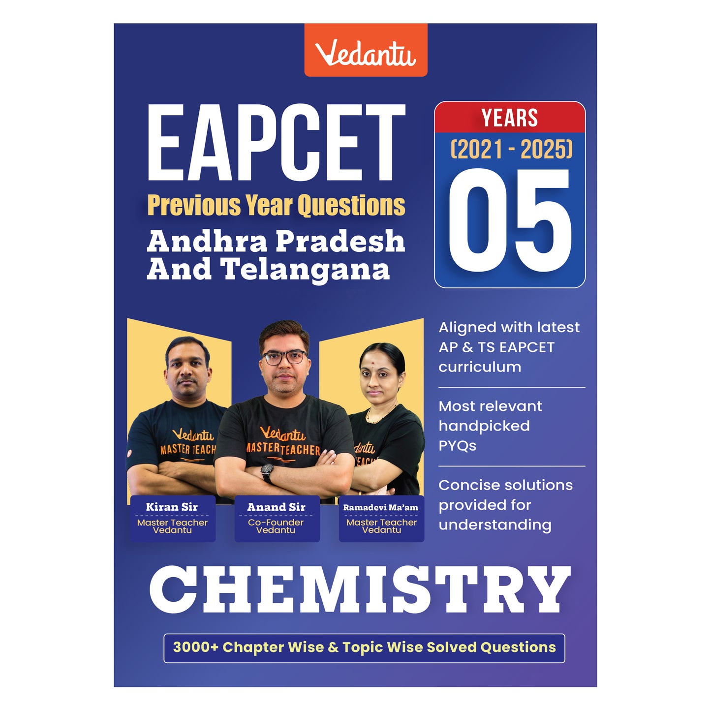 Vedantu EAPCET PCM Previous Year Questions Books (Physics, Chemistry & Mathematics) 2021–2025 | AP & TS EAPCET PYQs | 12,000+ Chapter-Wise & Topic-Wise Solved Questions | Free Ved AI & Pedagogy Access