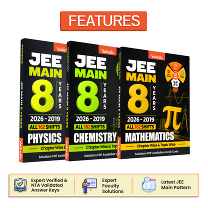 Vedantu JEE Main 8 Years Chapterwise & Topicwise PYQ Books 2026–2019 | Physics, Chemistry & Mathematics Combo | All 162 Shifts with Answer Keys & QR Code Solutions | Set of 3