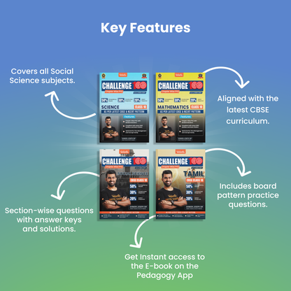 Vedantu Challenge 100 Class 10 Combo Set of 4 Books | Science, Mathematics, Tamil & Social Science | By Shimon Joseph | Latest CBSE & NCERT Pattern | Chapter-wise PYQs with Detailed Solutions | QR Video Guide