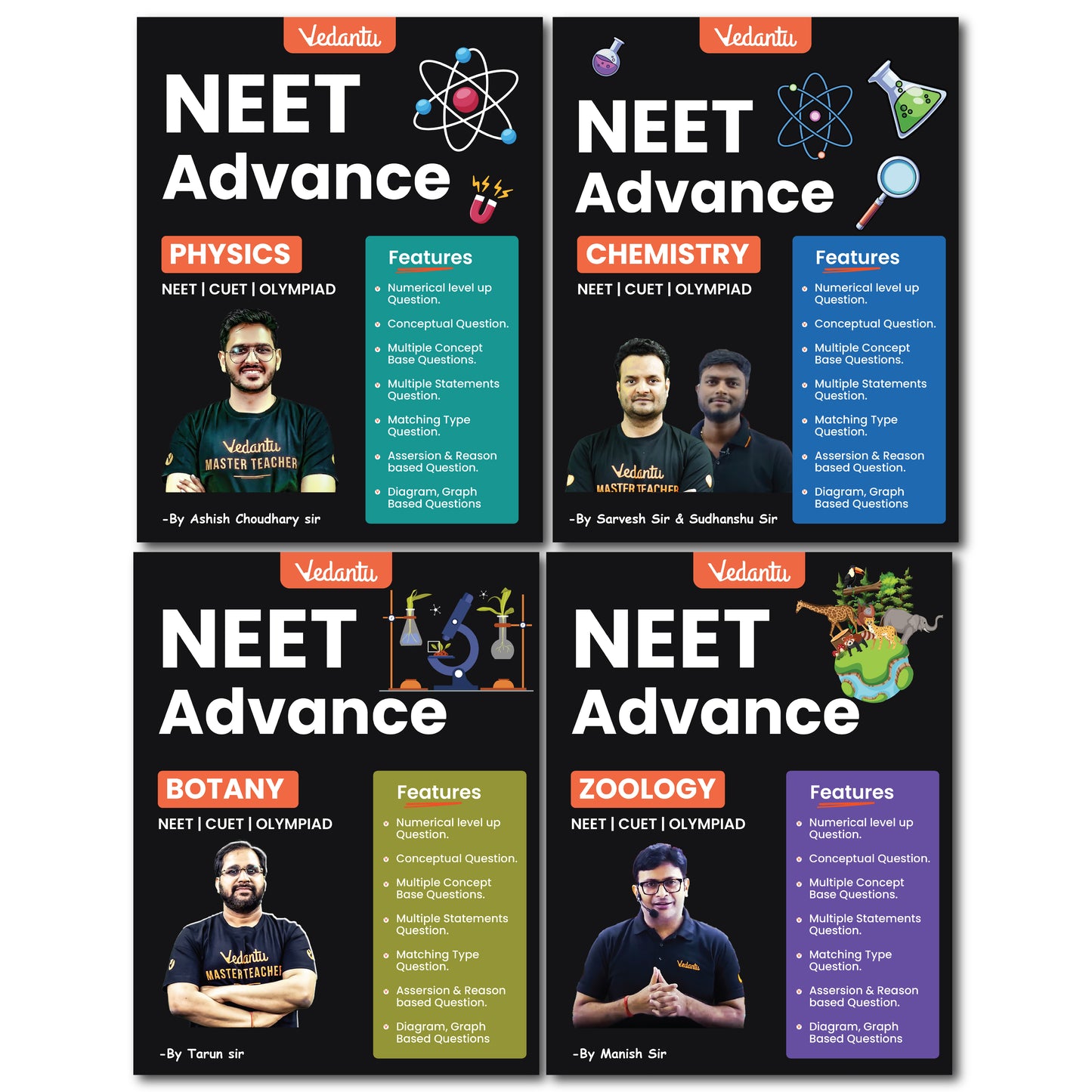 Vedantu NEET Advance Book Set – Physics, Chemistry, Botany & Zoology - Set of 4 Books by Sankalp NEET Team (Delivery between July 20 to July 30)