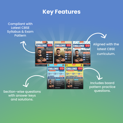Vedantu Challenge 100 Class 10 Combo Books Set of 5 | Maths, Science, SST, English & Tamil | Chapter-Wise PYQs With Detailed Solutions | Latest NCERT Pattern | Complete Board Exam Preparation 2026
