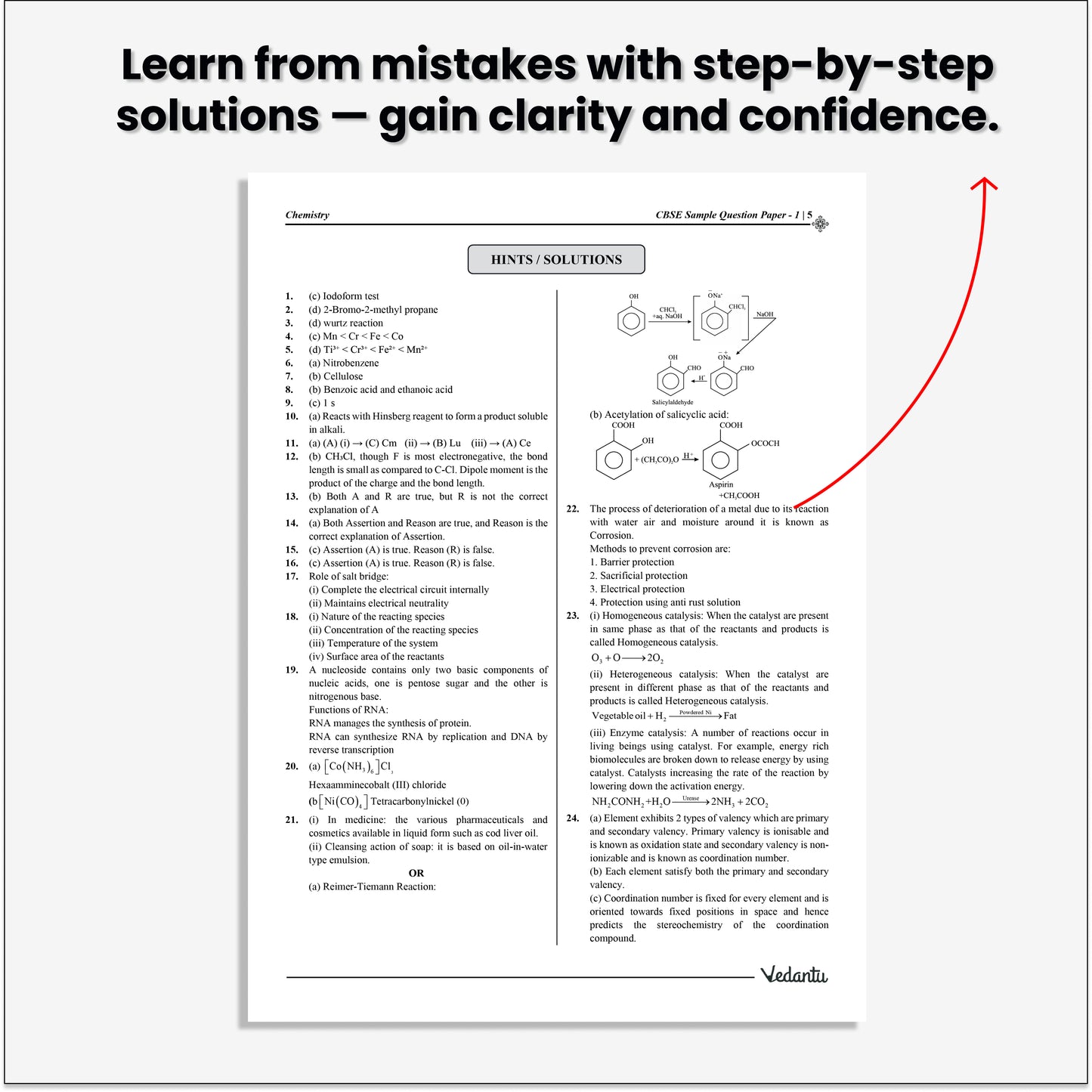 Vedantu CBSE Class 12 Chemistry Sample Paper Book 2026 Board Exam | 10 Solved Papers | MCQs, Assertion–Reason, Case Studies & Numerical | Based On Latest CBSE Pattern | Prepare with Confidence