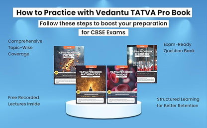 Vedantu Tatva Pro Question Bank Book CBSE Class 9 Set of 4 Books | Mathematics , Physics, Chemistry, Biology | Chapterwise - Topicwise Theory and Previous Year Questions | Free CBSE Class 9 Year Long Recorded Course