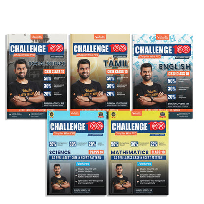 Vedantu Challenge 100 Class 10 Combo Books Set of 5 | Maths, Science, SST, English & Tamil | Chapter-Wise PYQs With Detailed Solutions | Latest NCERT Pattern | Complete Board Exam Preparation 2026