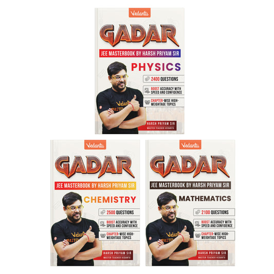 Vedantu Gadar Test Series Combo PCM (Physics Chemistry Maths) for JEE Main 2026 by Harsh Priyam Sir | 7000+ Questions, Chapterwise Formulas, High Weightage Topics, Diagram Based Problems, QR Video Solutions