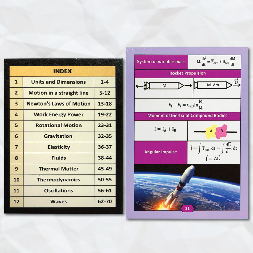 Vedantu Quick Revision Cards for JEE Physics, Chemistry and Mathematic