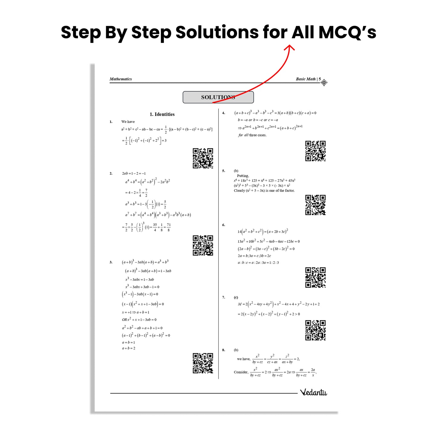Vedantu Mathematics Olympiad Workbook for Grade 8–12 | Advanced Level Problems & MCQs | Answer Keys & Detailed Solutions | 750+ QR Video Explanations | IOQM, RMO, NMTC (Inter), AMC 10 & 12 Preparation