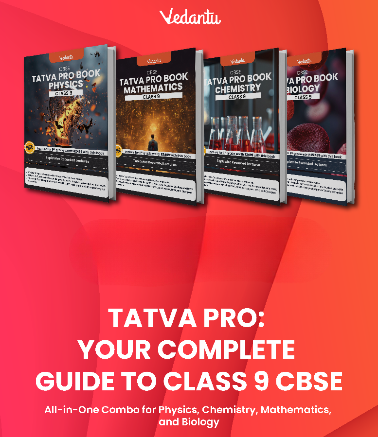 Vedantu Tatva Pro Question Bank Book CBSE Class 9 Set of 4 Books | Mathematics , Physics, Chemistry, Biology | Chapterwise - Topicwise Theory and Previous Year Questions | Free CBSE Class 9 Year Long Recorded Course