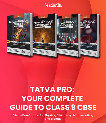 Vedantu Tatva Pro Question Bank Book CBSE Class 9 Set of 4 Books | Mathematics , Physics, Chemistry, Biology | Chapterwise - Topicwise Theory and Previous Year Questions | Free CBSE Class 9 Year Long Recorded Course